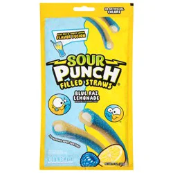 Sour Punch Blue Raz Lemonade Filled Straws 5 oz