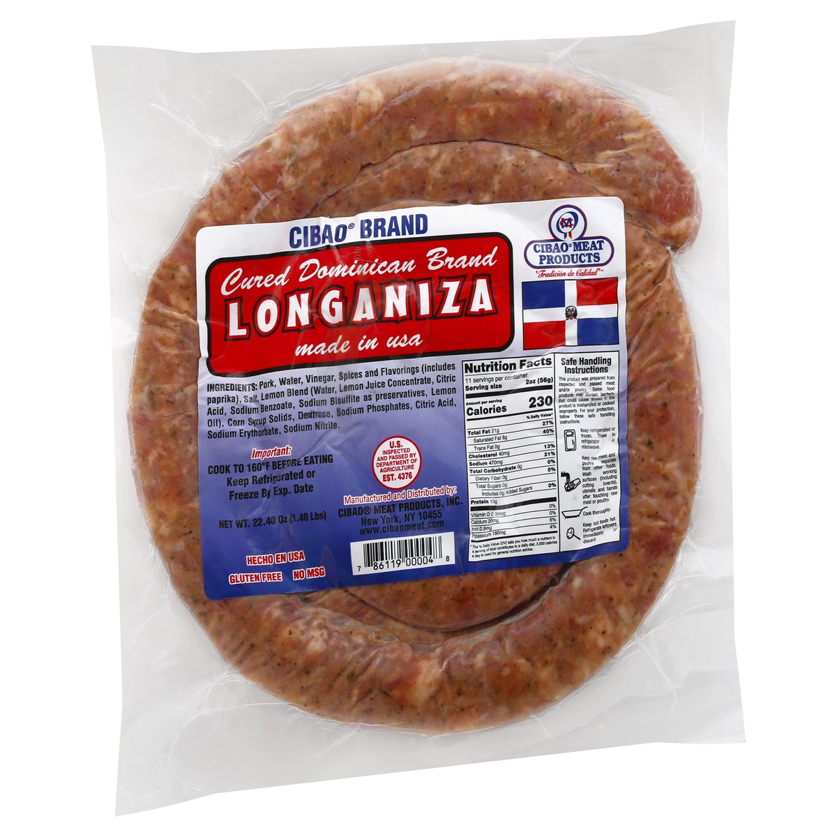 slide 8 of 13, Cibao Brand Longaniza 22.4 oz, 22.4 oz