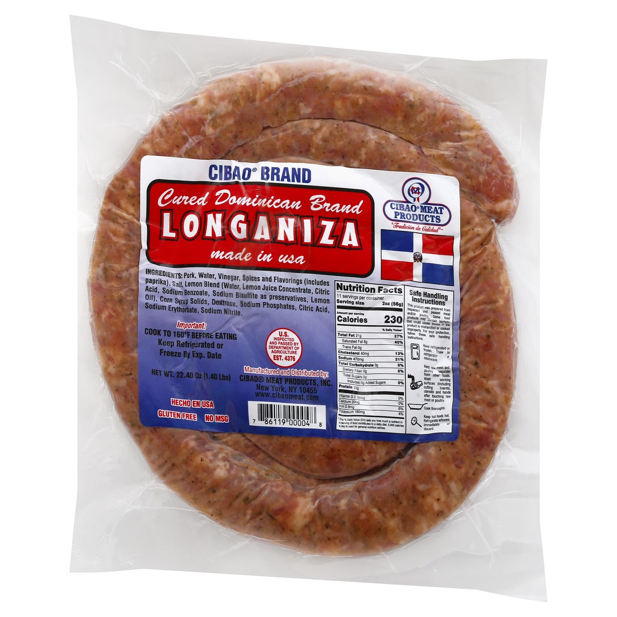 slide 3 of 13, Cibao Brand Longaniza 22.4 oz, 22.4 oz