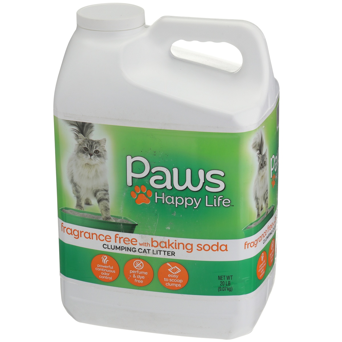 slide 3 of 8, Paws Happy Life Fragrance Free With Baking Soda Clumping Cat Litter, 20 lb