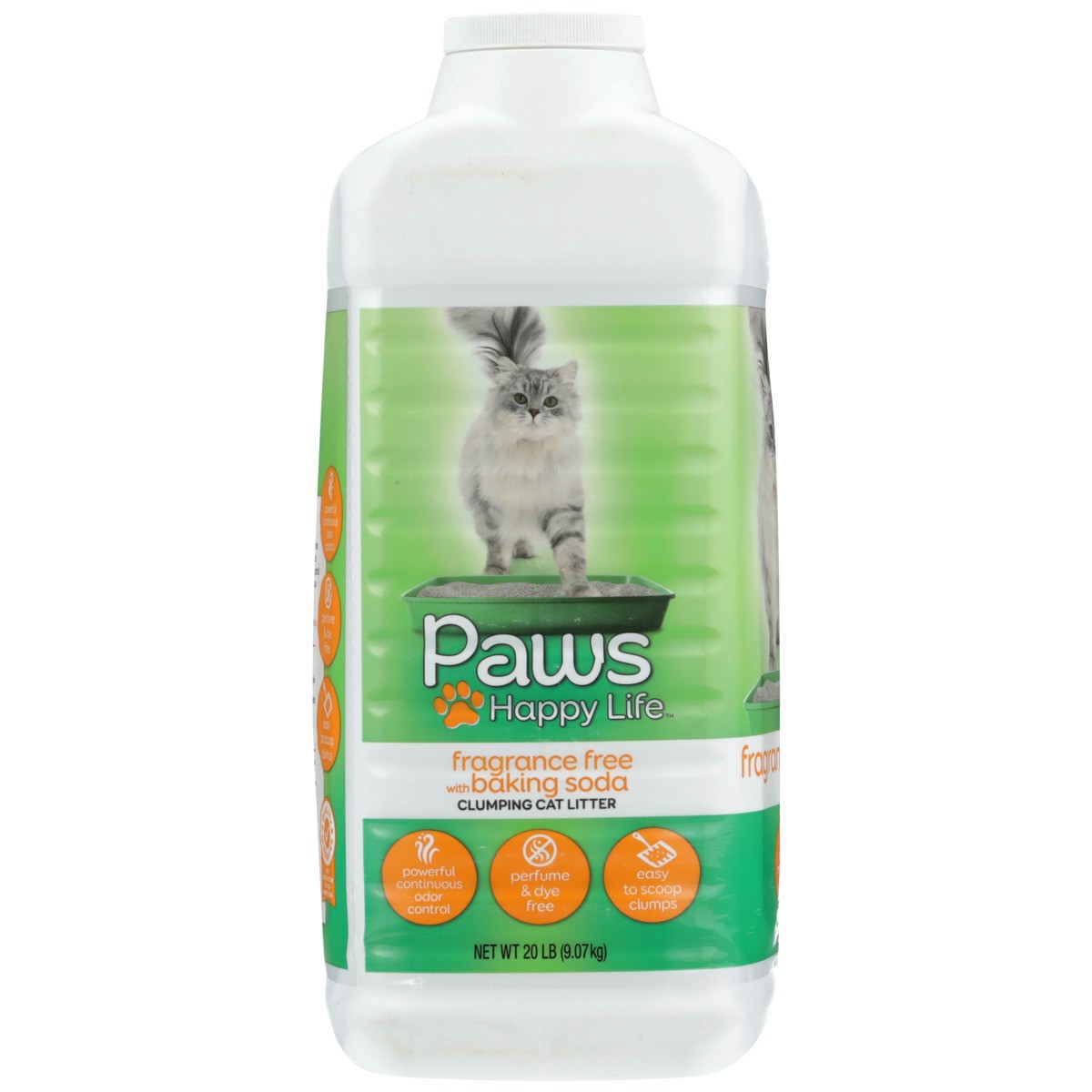 slide 5 of 9, Paws Happy Life Fragrance Free With Baking Soda Clumping Cat Litter, 20 lb