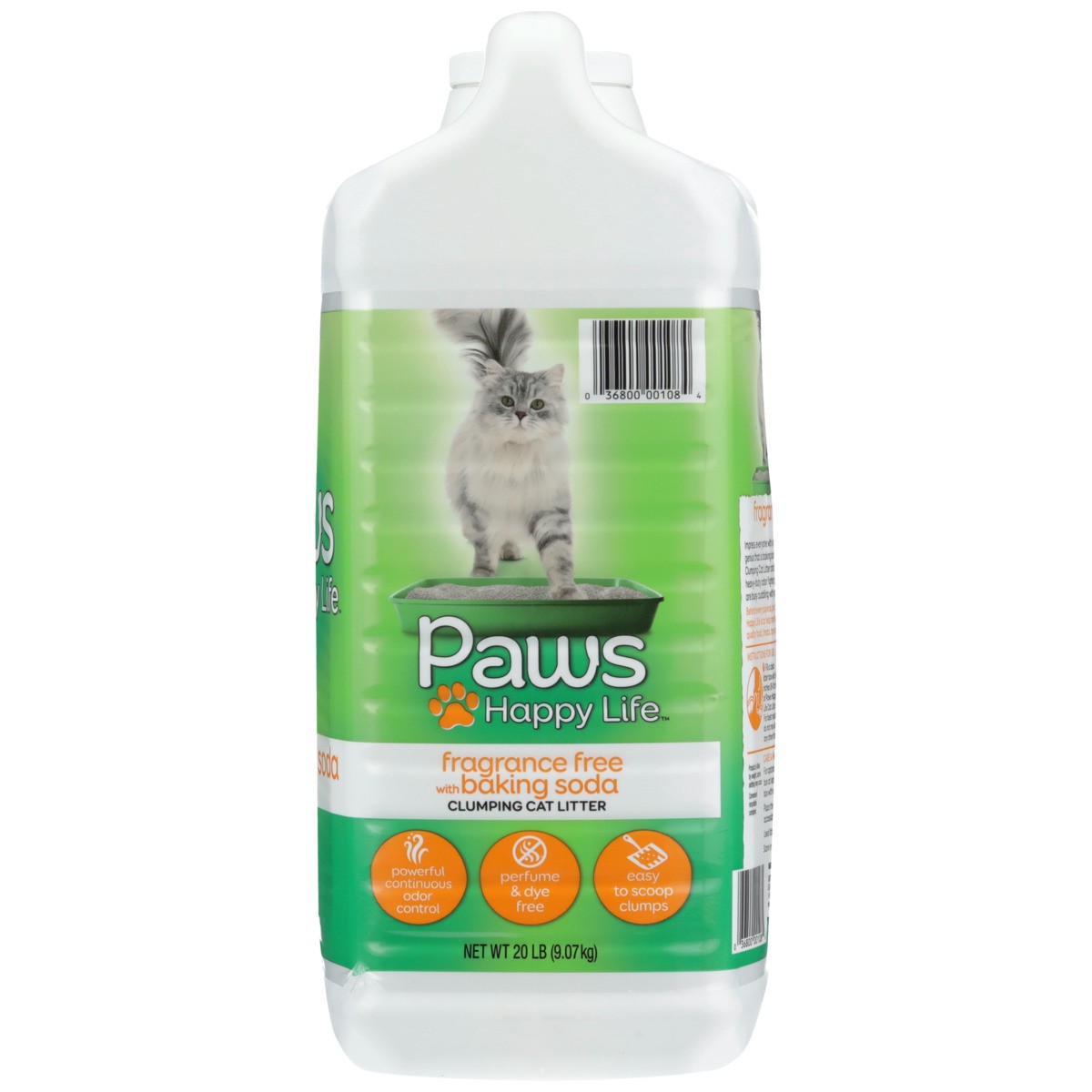 slide 7 of 9, Paws Happy Life Fragrance Free With Baking Soda Clumping Cat Litter, 20 lb