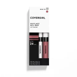 CoverGirl Outlast All-Day Lip Color With Topcoat, Wine to Five 538, 1.9 g 0.06 oz / 2.3 ml 0.07 fl oz