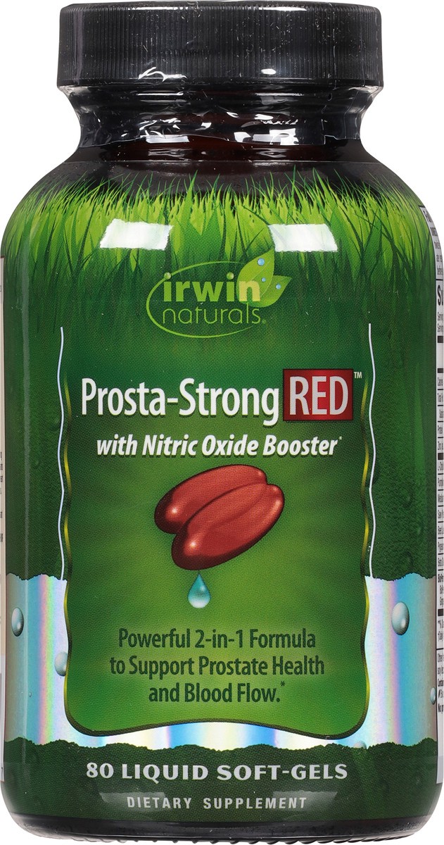 slide 6 of 9, Irwin Naturals Red Prosta-Strong with Nitric Oxide Booster 80 Liquid Soft-Gels, 80 ct