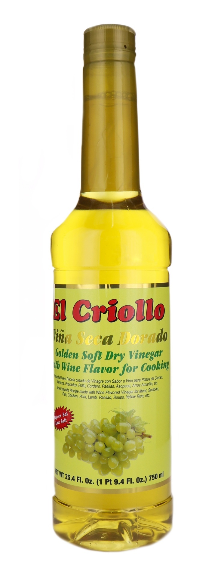 slide 1 of 1, El Criollo Viña Seca Dorado Golden Soft Dry Vinegar, 25.4 fl oz