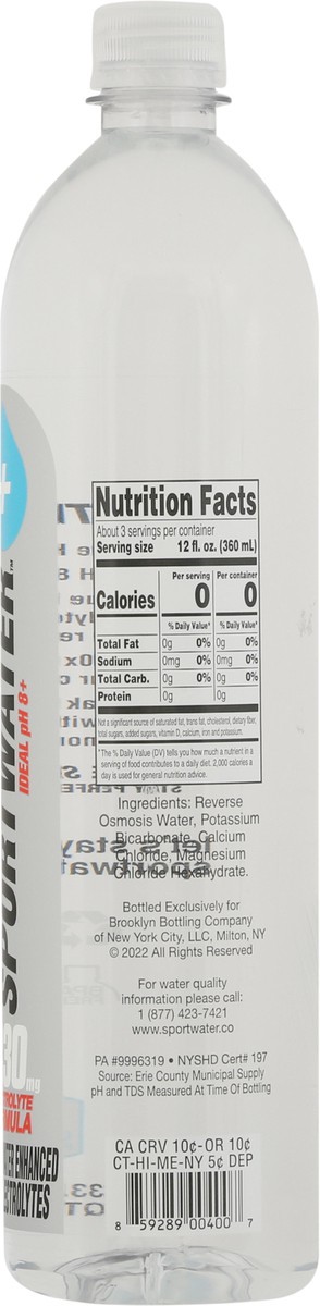 slide 2 of 13, Sportwater Electrolyte Formula Purified Water 33.8 fl oz, 33 oz