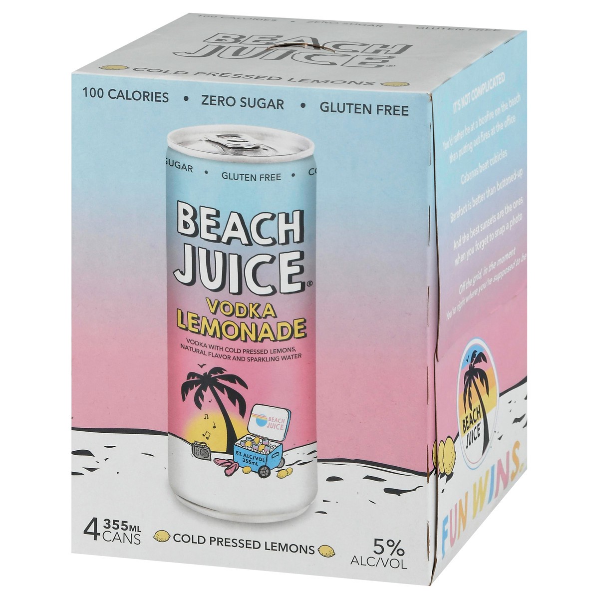 slide 6 of 10, Beach Juice Lemonade Vodka 4 - 355 ml Cans, 4 ct