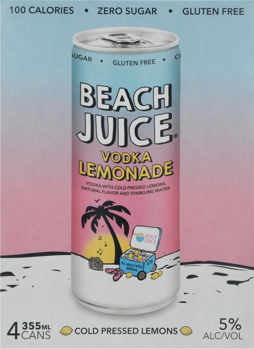 slide 2 of 10, Beach Juice Lemonade Vodka 4 - 355 ml Cans, 4 ct