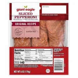Giant Eagle Sliced Pepperoni Pillow Pack