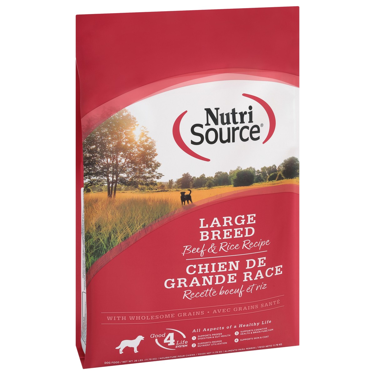 slide 5 of 14, NutriSource Large Breed For All Life Stages Beef & Rice Recipe Dog Food 26 lb, 416 oz