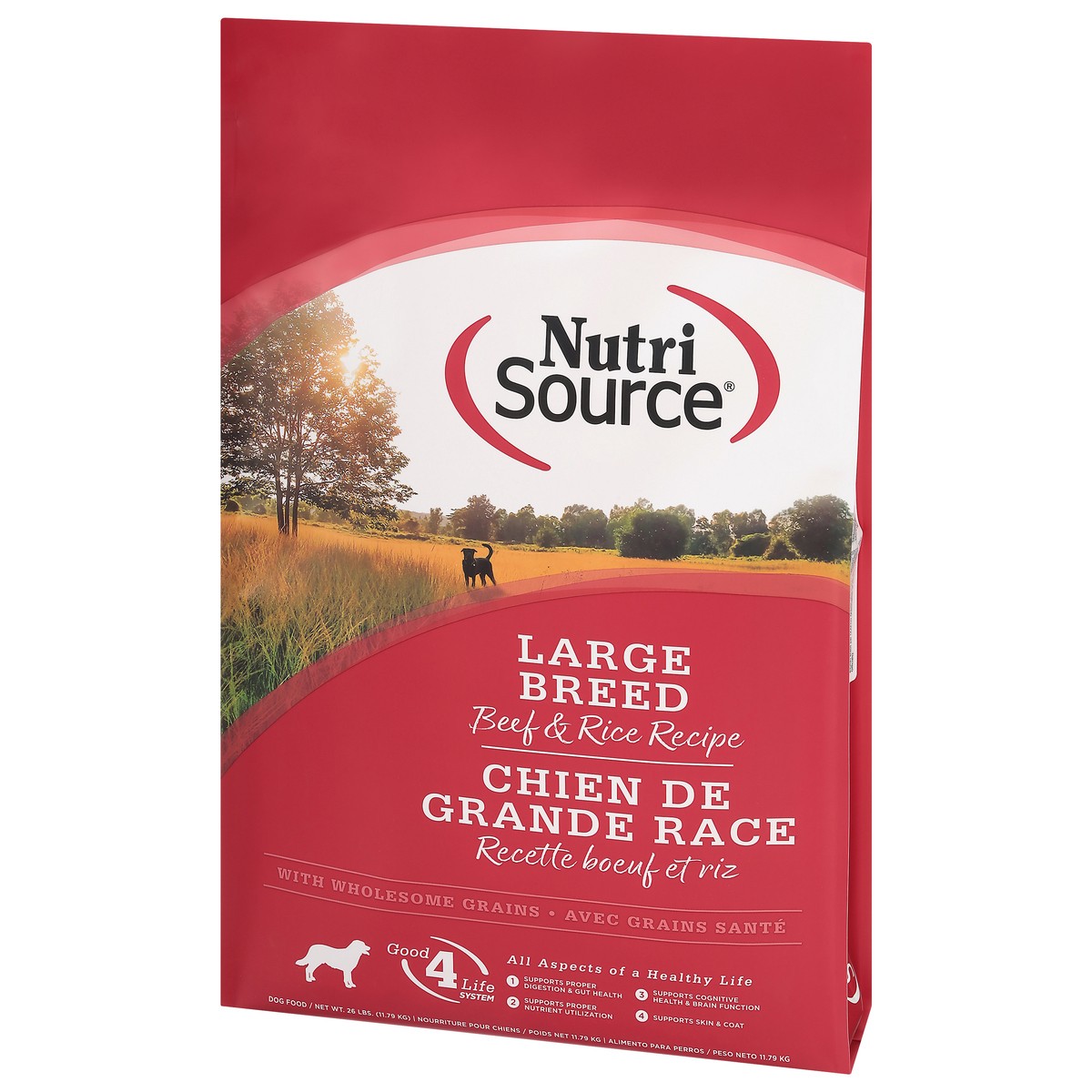 slide 11 of 14, NutriSource Large Breed For All Life Stages Beef & Rice Recipe Dog Food 26 lb, 416 oz