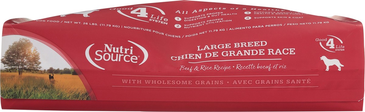 slide 6 of 14, NutriSource Large Breed For All Life Stages Beef & Rice Recipe Dog Food 26 lb, 416 oz