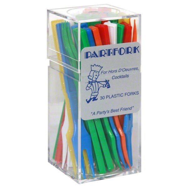 slide 1 of 1, Soodhalter Plastic Party Forks, 30 ct