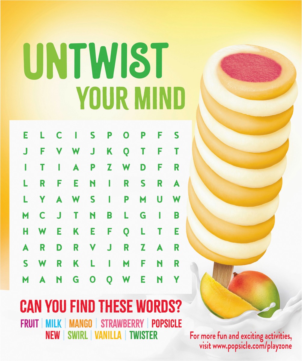 slide 2 of 3, Popsicle Fruit Twister Ice Pops Mango Strawberry Vanilla, 16.2 oz, 6 Ct, 16.2 oz