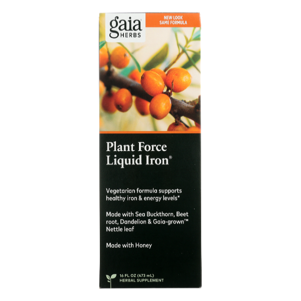 slide 1 of 1, Gaia Herbs Plantforce Liquid Iron, 1 ct