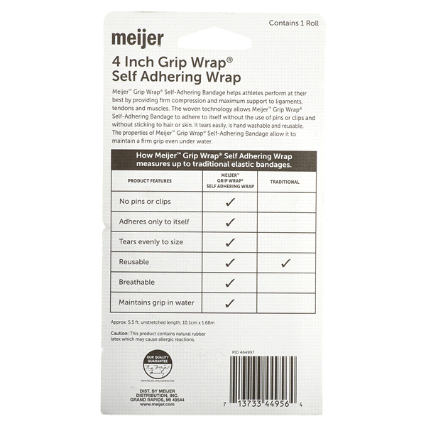 slide 25 of 29, Meijer Self Grip Elastic Bandage, Maximum Support, Beige, 4", 4 in