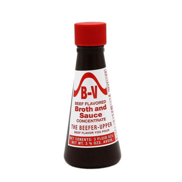 slide 1 of 1, B-V Beef Flavored Broth And Sauce Concentrate, 3 fl oz