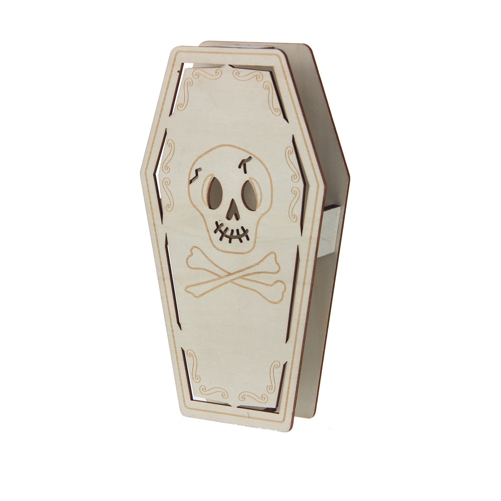 slide 3 of 3, 7.75" Diy Coffin Led Wood Decor By Make Market, 7.75 in