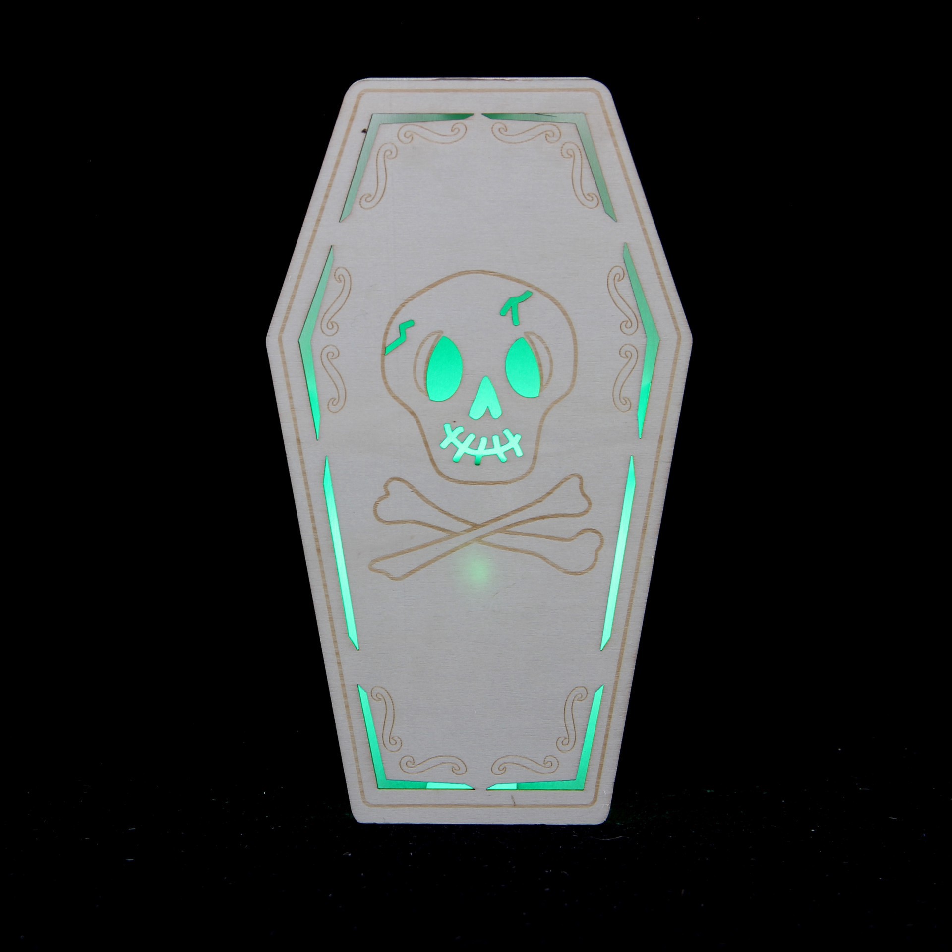 slide 2 of 3, 7.75" Diy Coffin Led Wood Decor By Make Market, 7.75 in