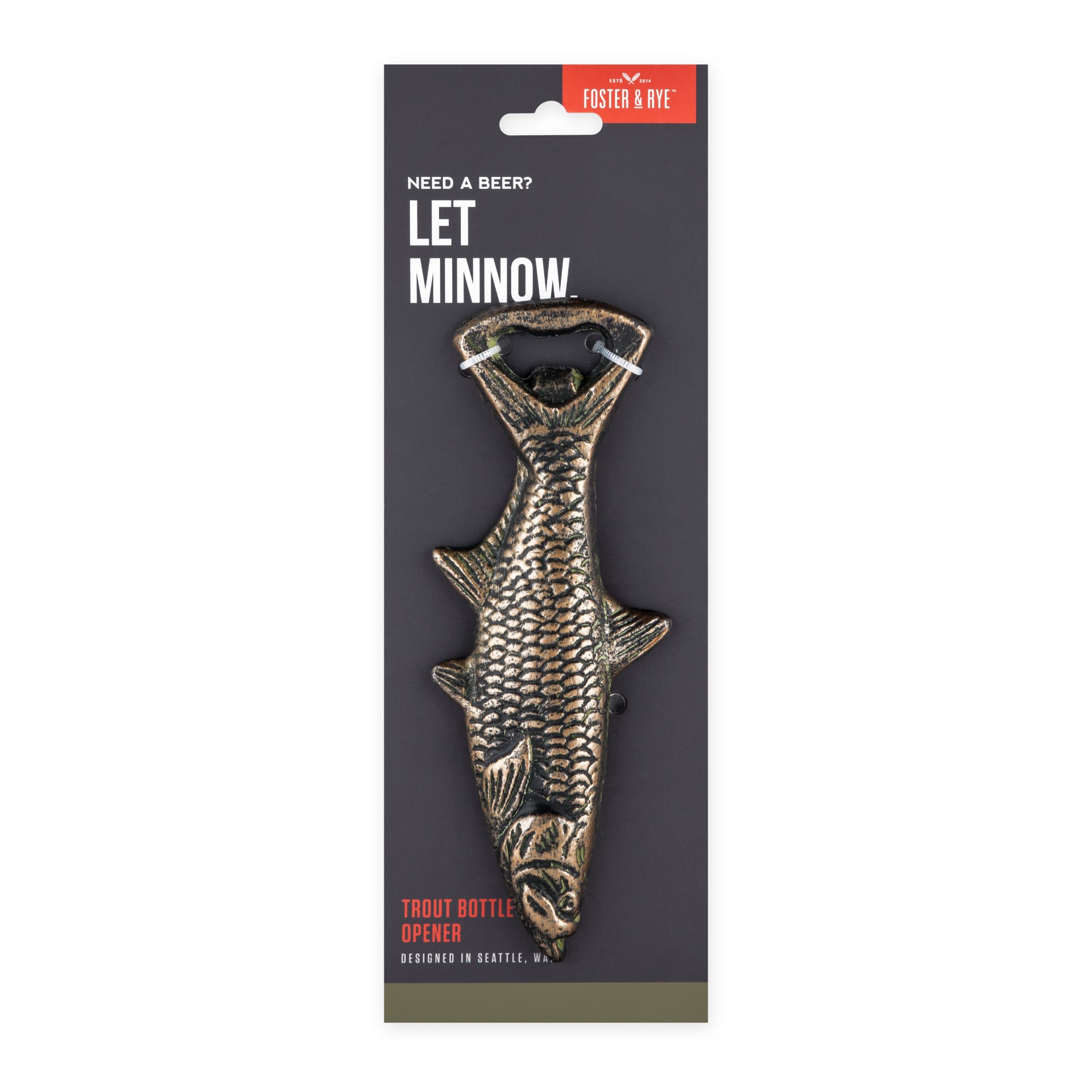slide 2 of 3, Foster & Rye Cast Iron Bottle Opener Minnow, 1 ct