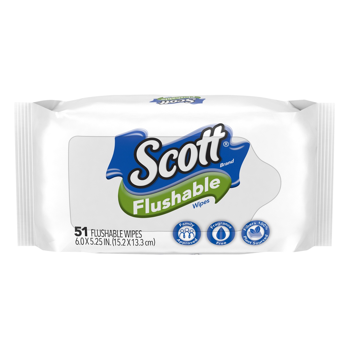 slide 1 of 1, Scott Flushable Cleansing Cloth Refill, 51 ct