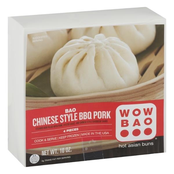 slide 1 of 1, Wow Bao Asian Buns, Hot, Chinese Style, Bbq Pork, 4 ct