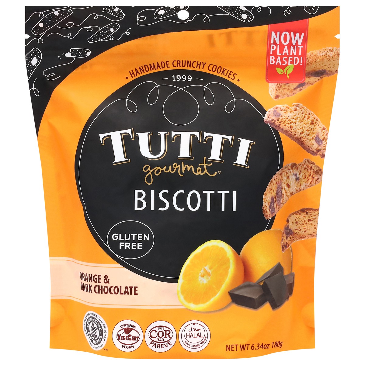 slide 1 of 3, Tutti Gluten Free Gourmet Orange & Dark Chocolate Biscotti 6.34 oz, 6.34 oz