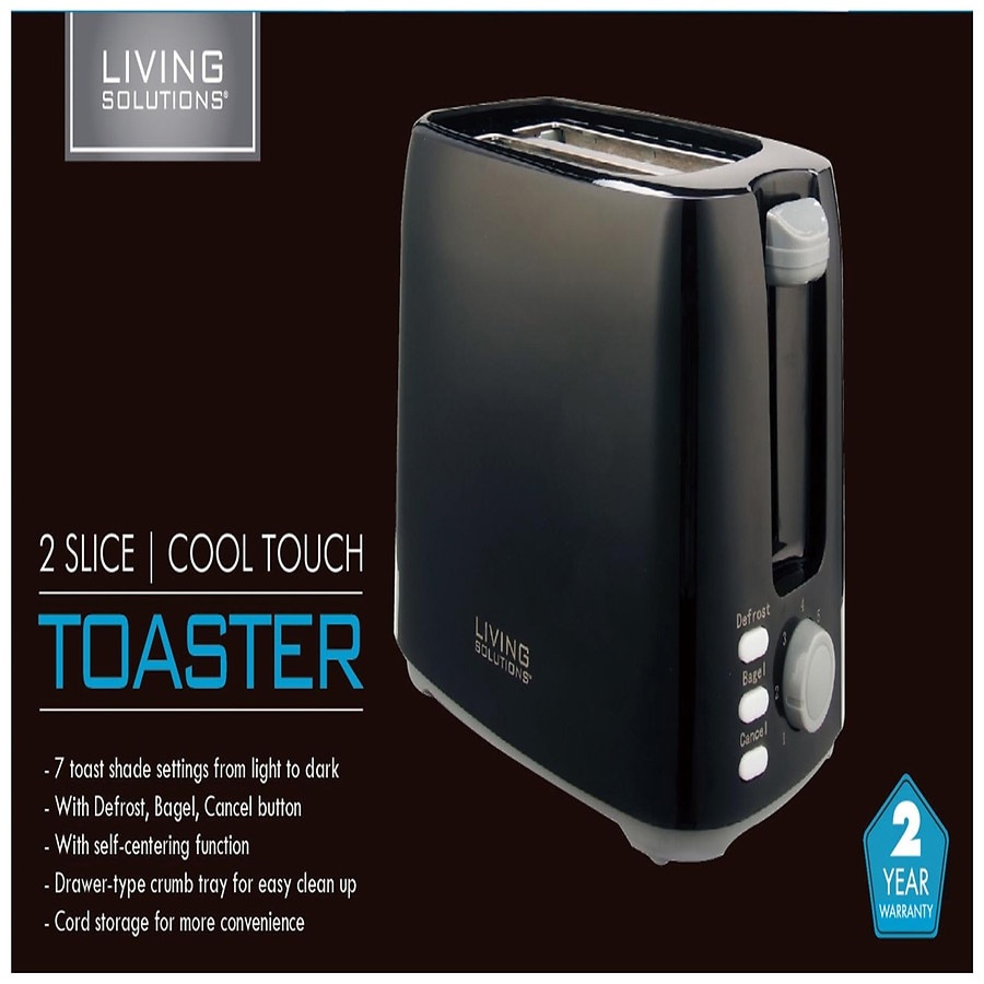 slide 1 of 1, Living Solutions 2-Slice Toaster, 1 ct