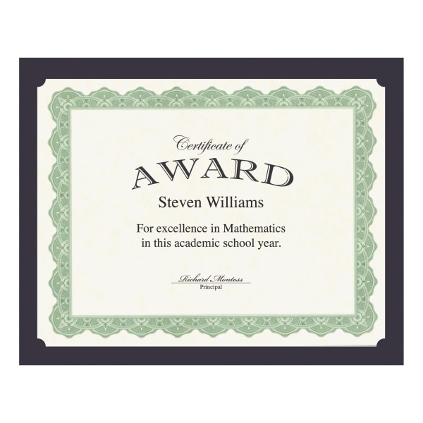 slide 1 of 1, Geographics Certificate Holder - Navy - Recycled - 10 / Pack, 1 ct