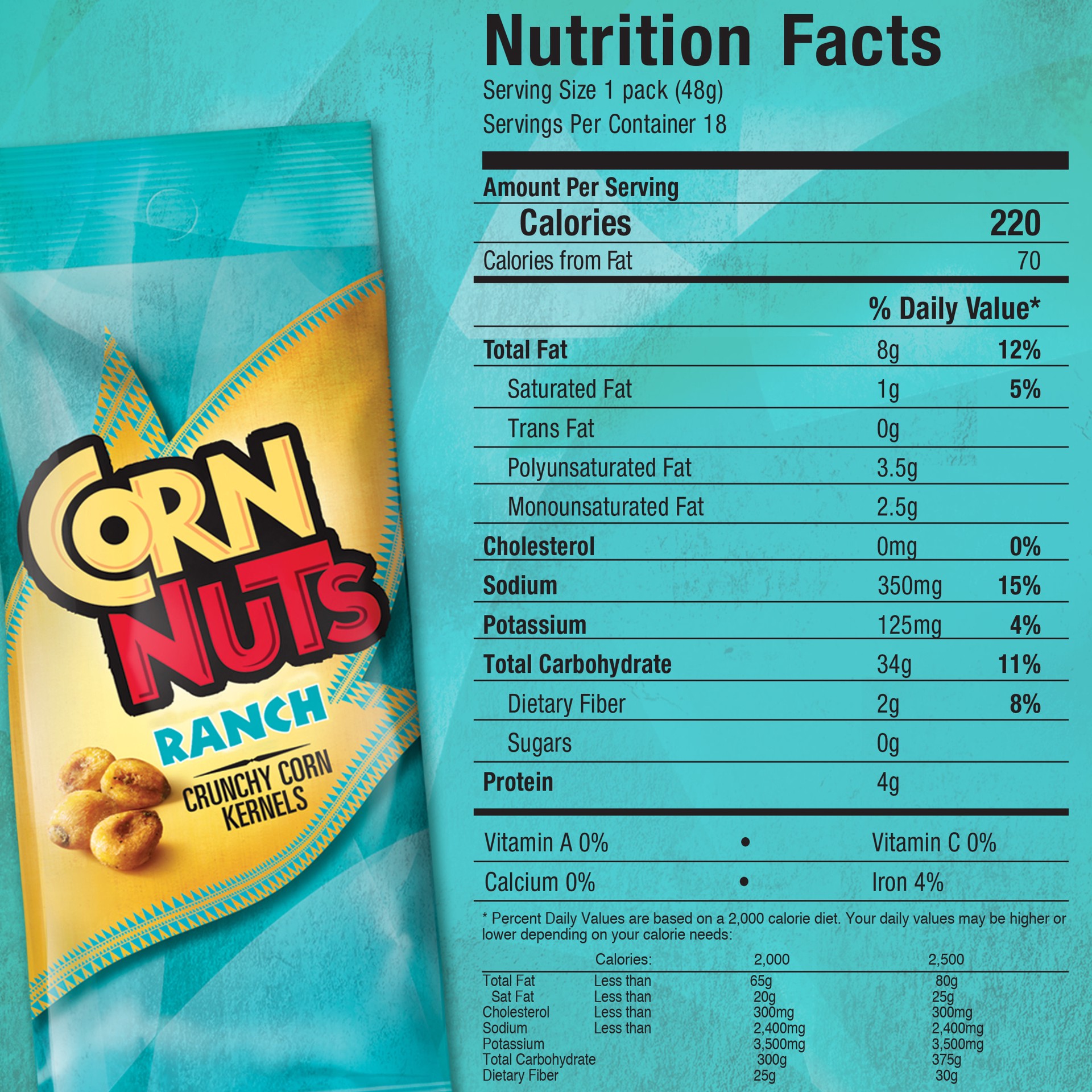 slide 6 of 7, Corn Nuts Crunchy Ranch Corn Kernels 18 - 1.7 oz Packs, 18 ct