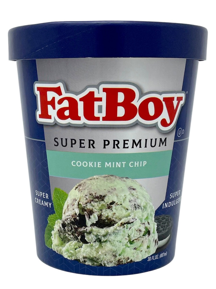slide 3 of 3, Fat Boy Super premium cookie mint chip super creamy, super indulgent ice cream., 30 fl oz