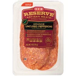 H-E-B Reserve Grande Uncured Pepperoni Lunch Meat