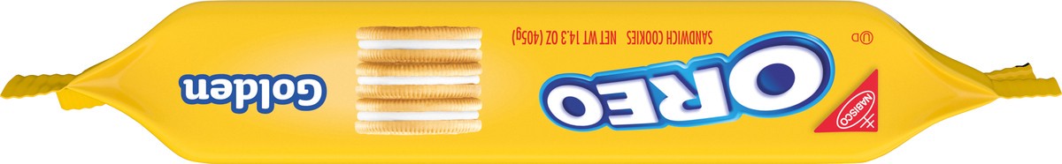 slide 9 of 9, OREO Golden Sandwich Cookies, 14.3 oz, 0.89 lb