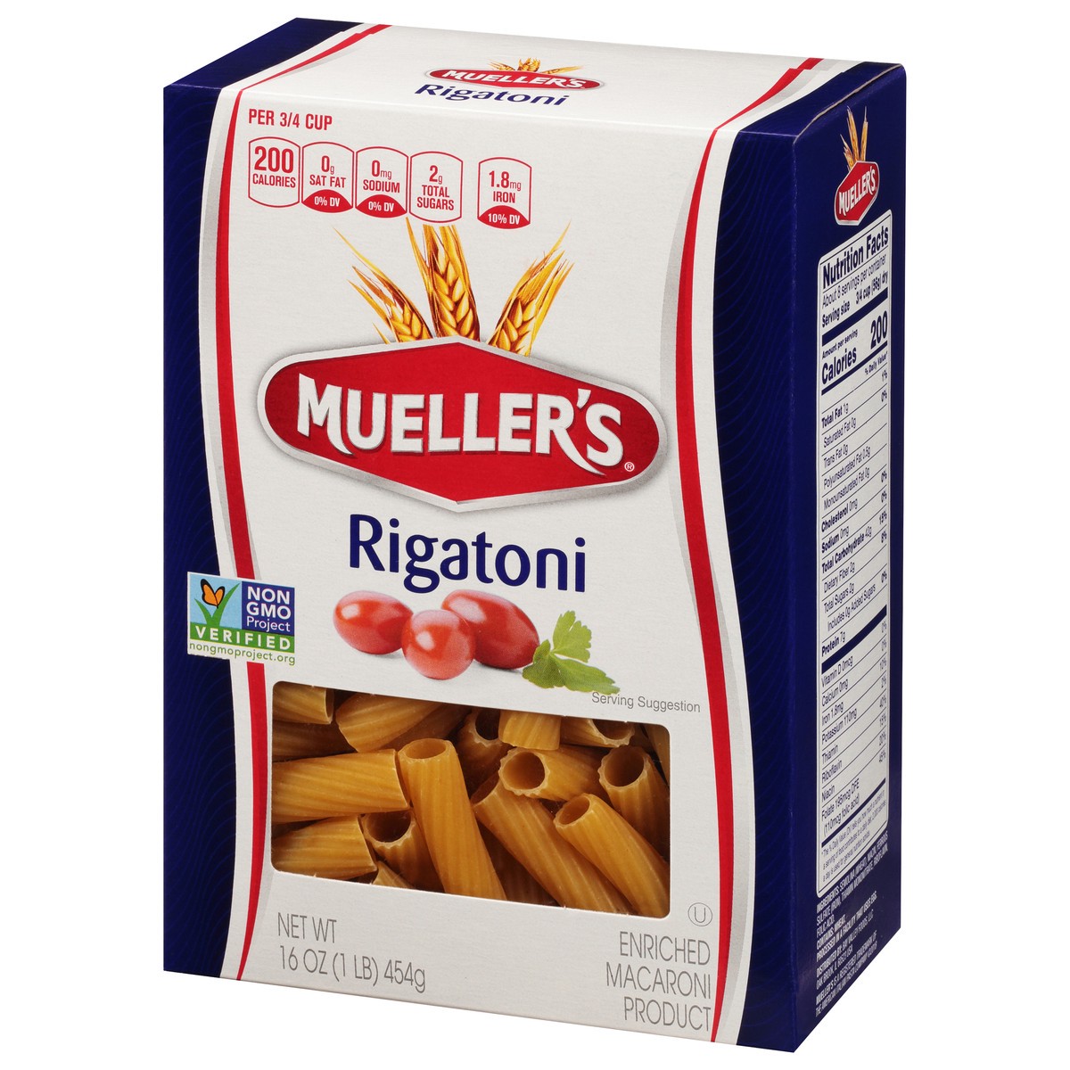 slide 6 of 9, Mueller's Rigatoni 16 oz, 16 oz