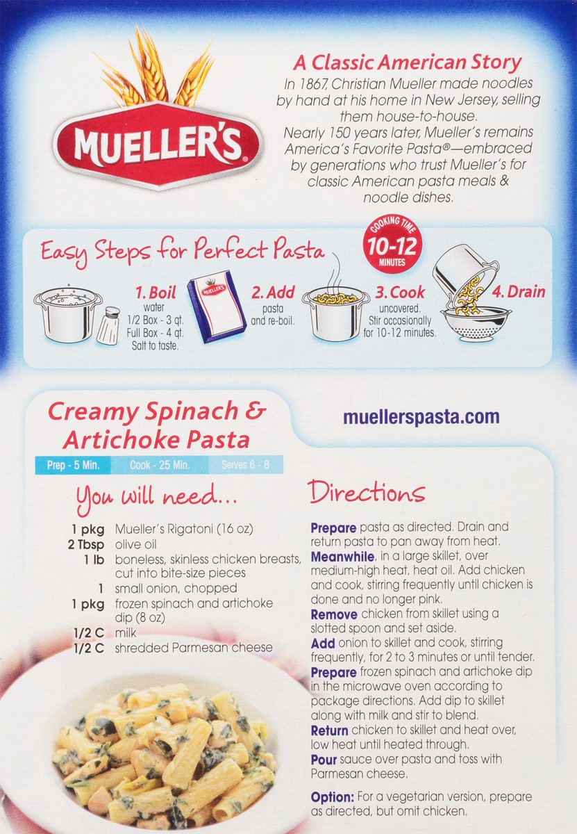 slide 4 of 9, Mueller's Rigatoni 16 oz, 16 oz