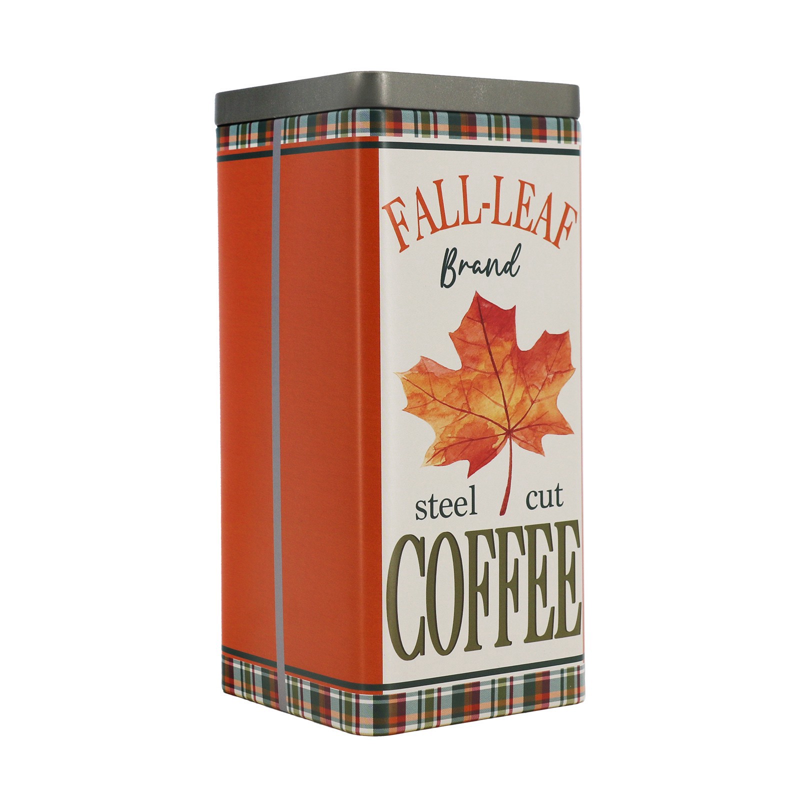 slide 4 of 4, 7.75" Leaf Coffee Tin Can By Ashland, 3.5 in x 3.5 in x 7.75 in
