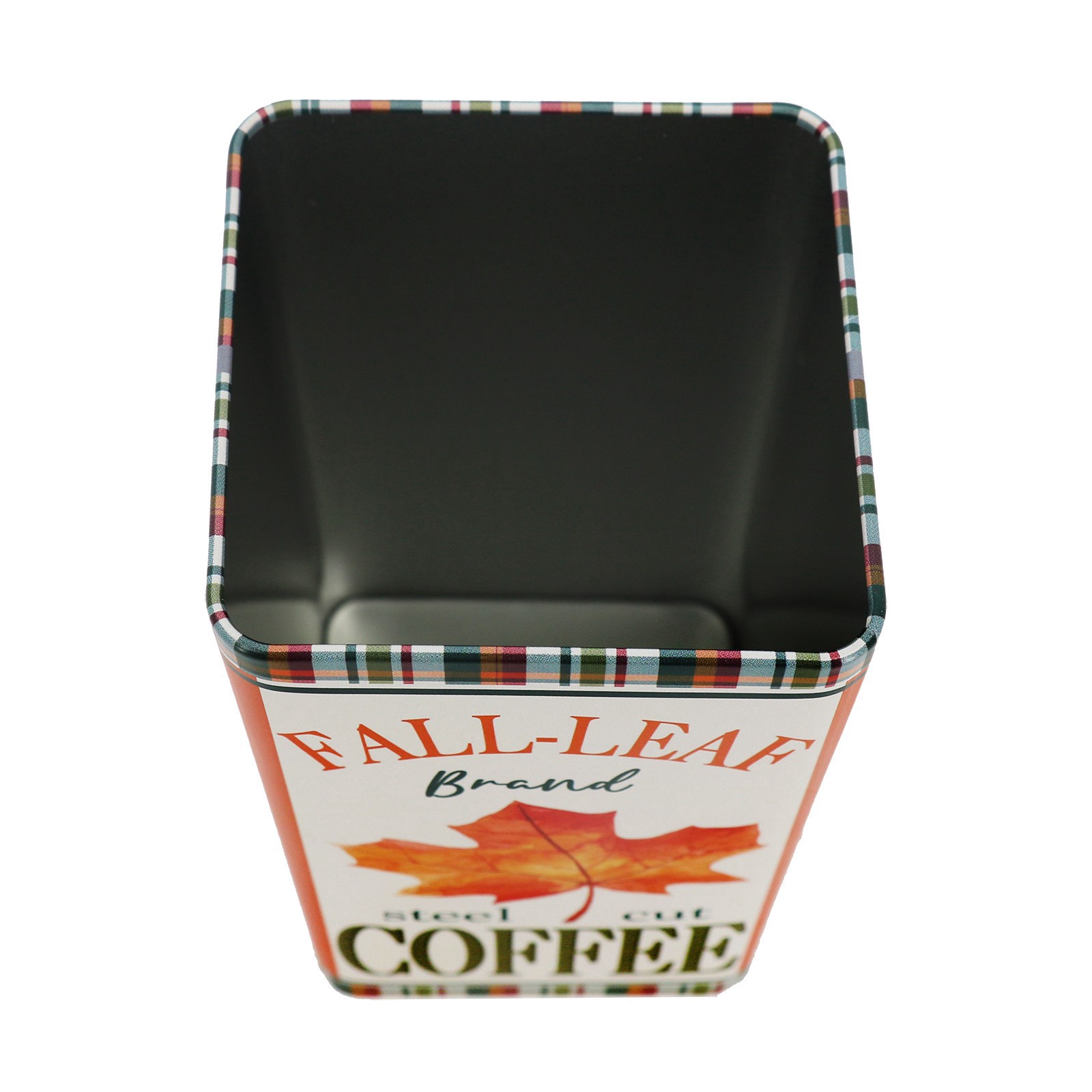 slide 3 of 4, 7.75" Leaf Coffee Tin Can By Ashland, 3.5 in x 3.5 in x 7.75 in