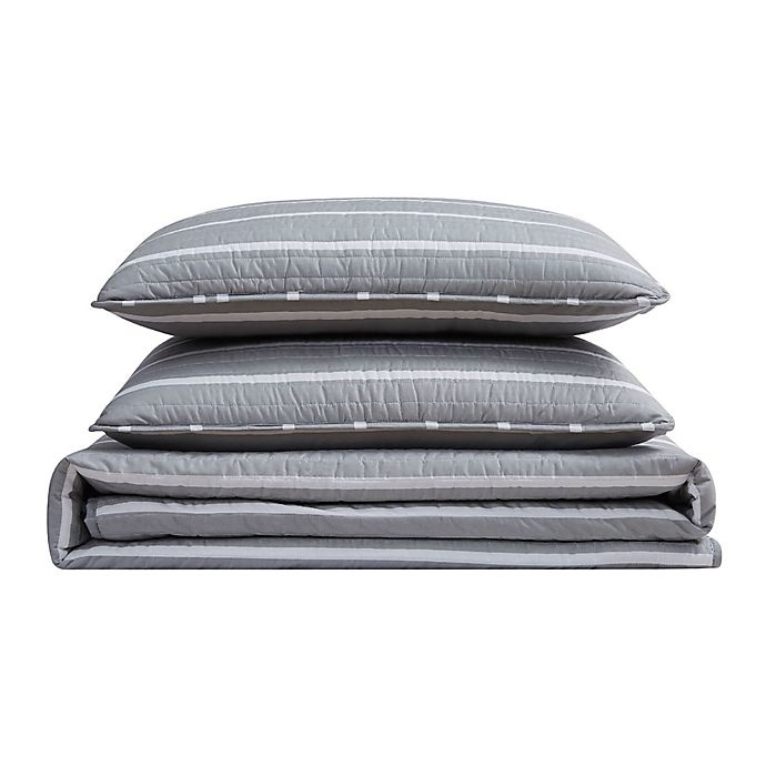 slide 4 of 5, Truly Soft Maddow Stripe Full/Queen Quilt Set - Grey, 3 ct