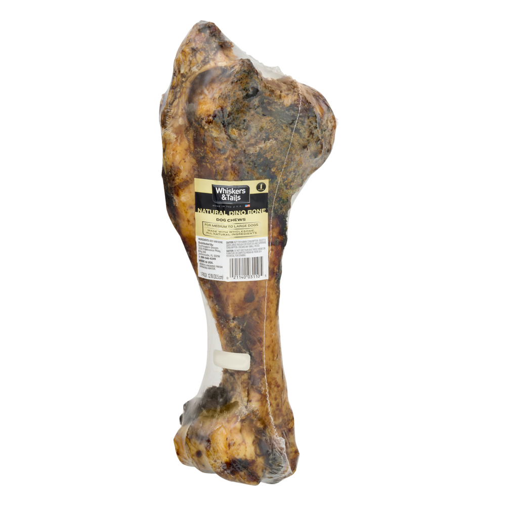 slide 1 of 1, Whiskers & Tails Dog Chews Natural Dino Bone, 1 ct