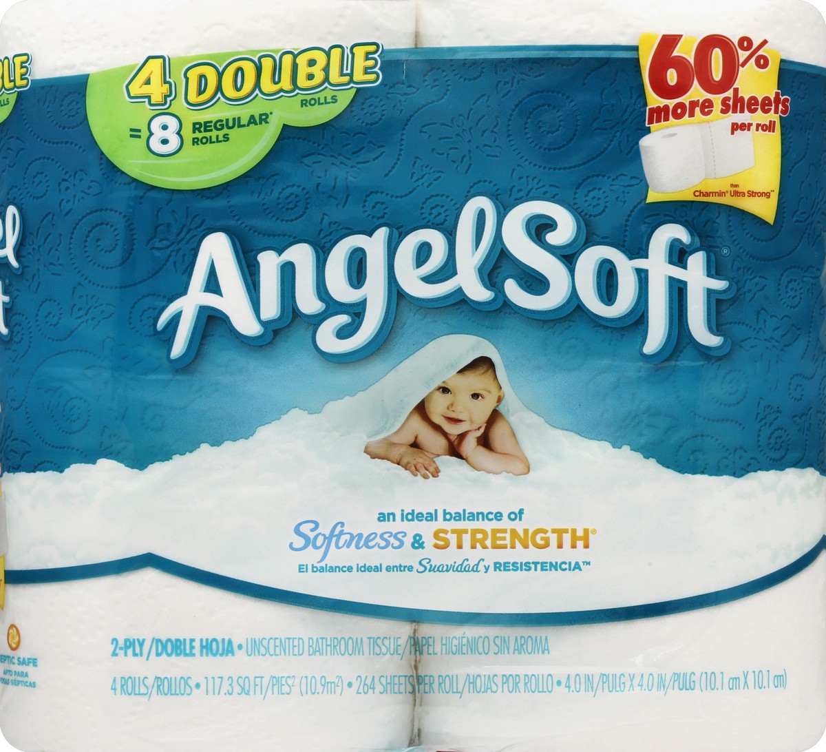 slide 4 of 4, Angel Soft Bath Tissue Double Rolls, 4 ct