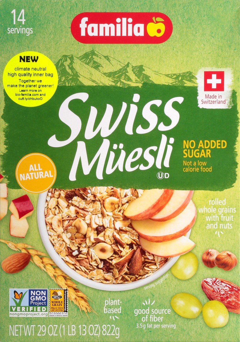 slide 13 of 13, Familia No Sugar Added Swiss Muesli Cereal, 32 oz