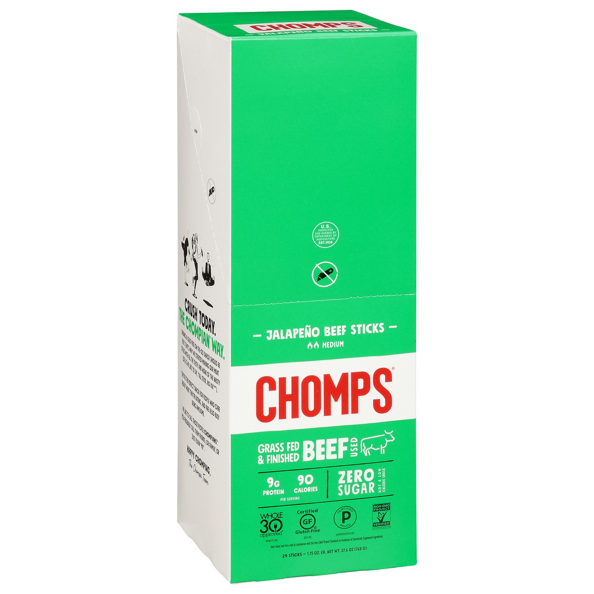 slide 3 of 13, Chomps Medium Jalapeno Beef Stick 24 ea, 24 ct