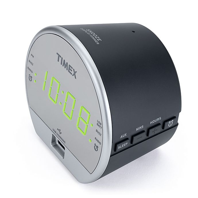 Timex T Dual Alarm Fm Clock Radio With Usb Charging And Mirror Finish Ct Shipt