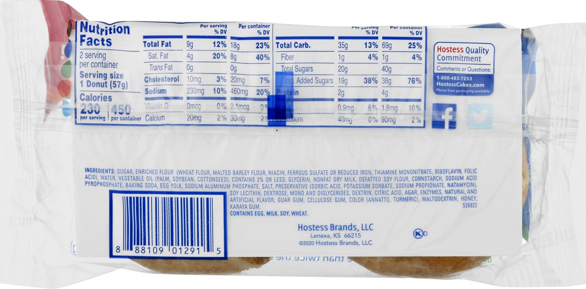 slide 2 of 10, HOSTESS Glazed Jumbo DONETTES Donuts Single Serve, 2 Count, 4 oz, 2 ct