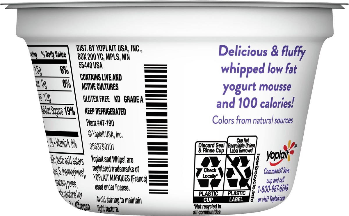 slide 10 of 10, Yoplait Whips! Strawberry Greek Yogurt, 4 oz