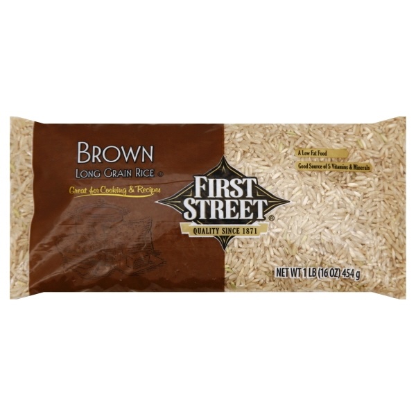 slide 1 of 1, First Street Brown Rice, 1 lb