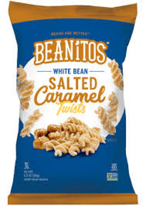 slide 1 of 1, Beanitos Salted Caramel White Bean Twists, 6.5 fl oz