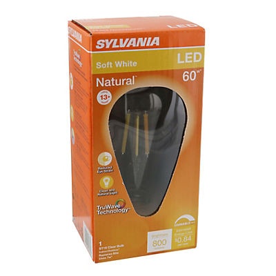 slide 1 of 1, Sylvania LED 60 Watt Edison Clear Light Bulb, 1 ct
