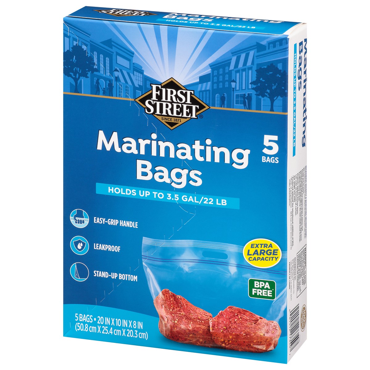 slide 8 of 8, First Street Fs Marinating Bag, 5 ct