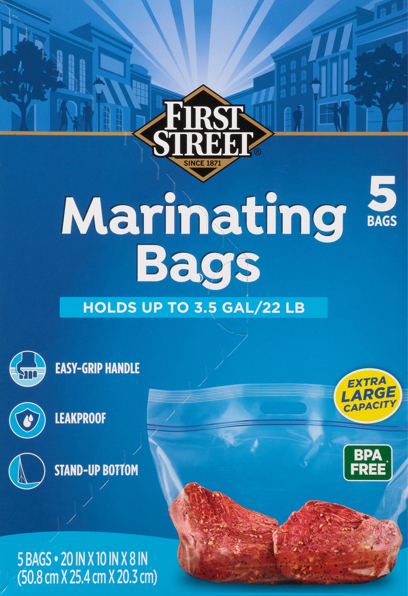 slide 3 of 8, First Street Fs Marinating Bag, 5 ct